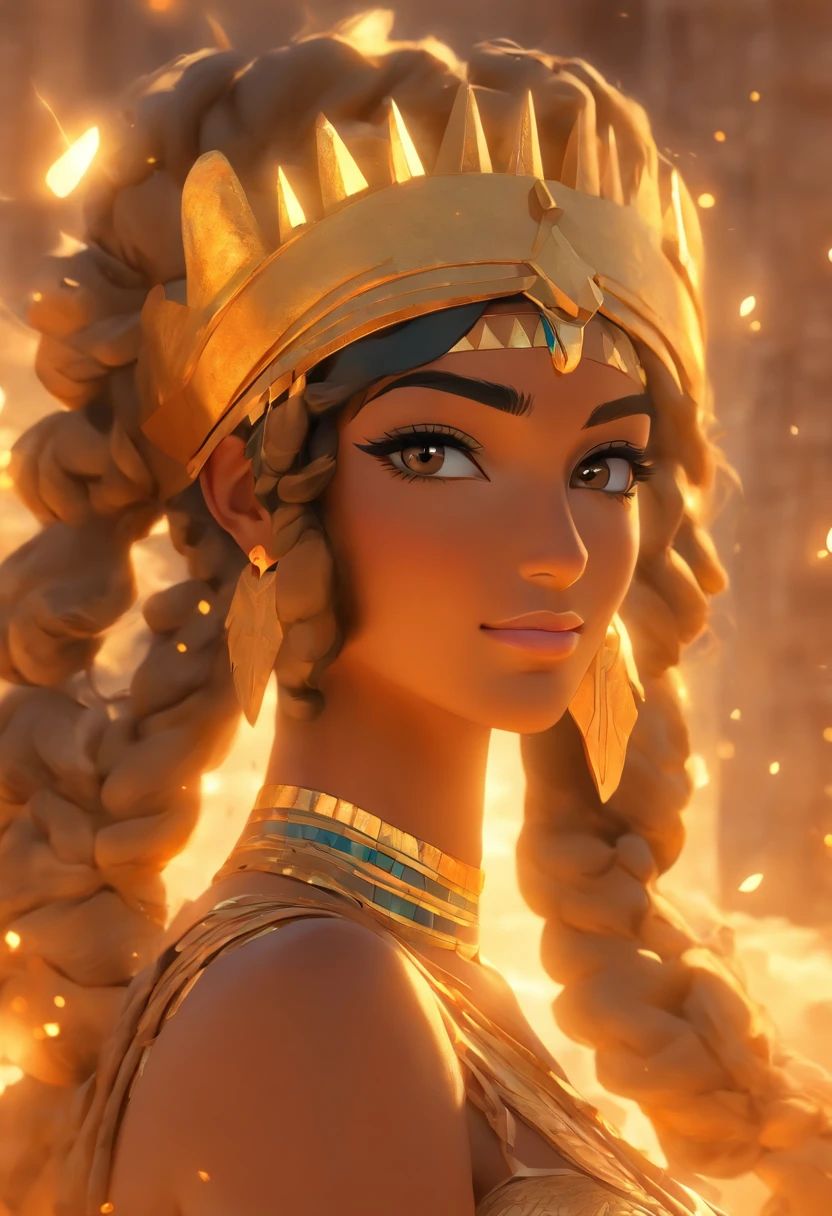 (((Phoenician Goddess))) best quality, ultra-high resolution, CG detalhado 4K, piece of master,ANATE,arabian woman,atef,((Egyptian crown)),segurando uma clave, colar, Arabic clothes, Phoenician mythology, Arabic painting style, esthetic, Beautiful image, profundidade de campo, centrado na tela