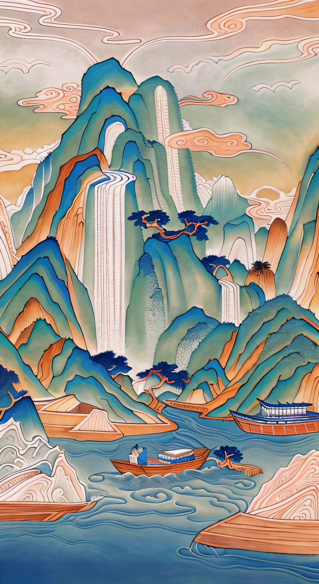 "The Coloring Page of Waterfall and Mountains with Boats in the Water"
(best quality,4k,8k,highres,masterpiece:1.2),ultra-detailed,(realistic,photorealistic,photo-realistic:1.37),line art,highly detailed line art,super fine ink line art, detailed line art, clean line art, extremely detailed line art, clean and detailed ink line art, spontaneous lines, intricate lines, inspired by Hokusai