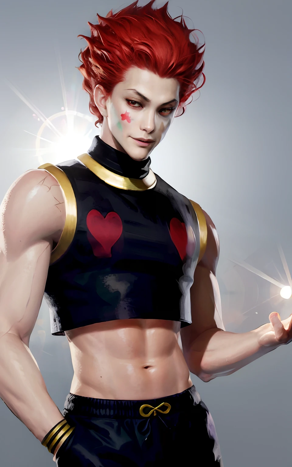 hisoka \(hunter x hunter\), sleeveless, 1 man,  backlighting,