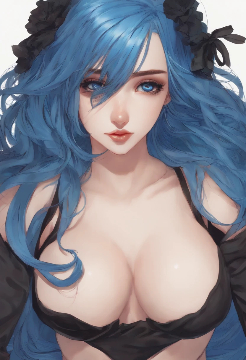 blue hair, long hair, nude, sex, spread legs, vaginal, anime
