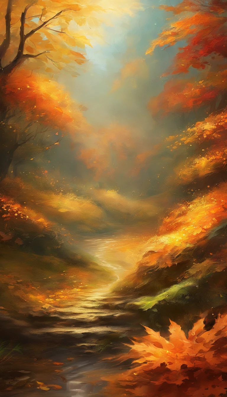 Cold autumn，There is frost on the maple leaves，Close-up of leaves，Late autumn view，Scenic beauty，Heaven and earth are pure，Autumn colors are clear，Everything was beautiful，Golden autumn，Water dew condensation，Reflects a dazzling light，A masterpiece of photography，Super clear，detail-rich