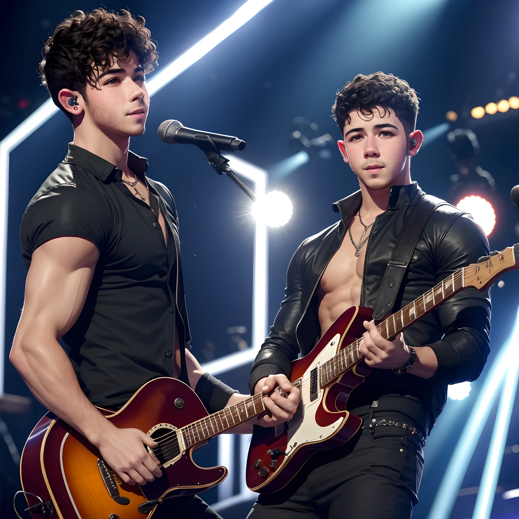 Nick Jonas joe Jonas Kevin Jonas on stage stripping mid concert