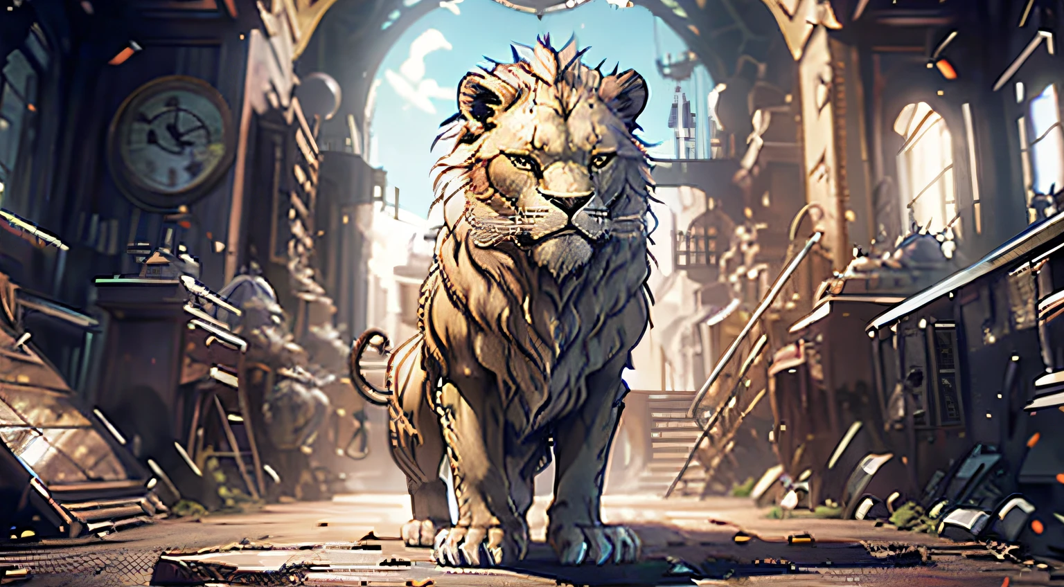A roaring lion