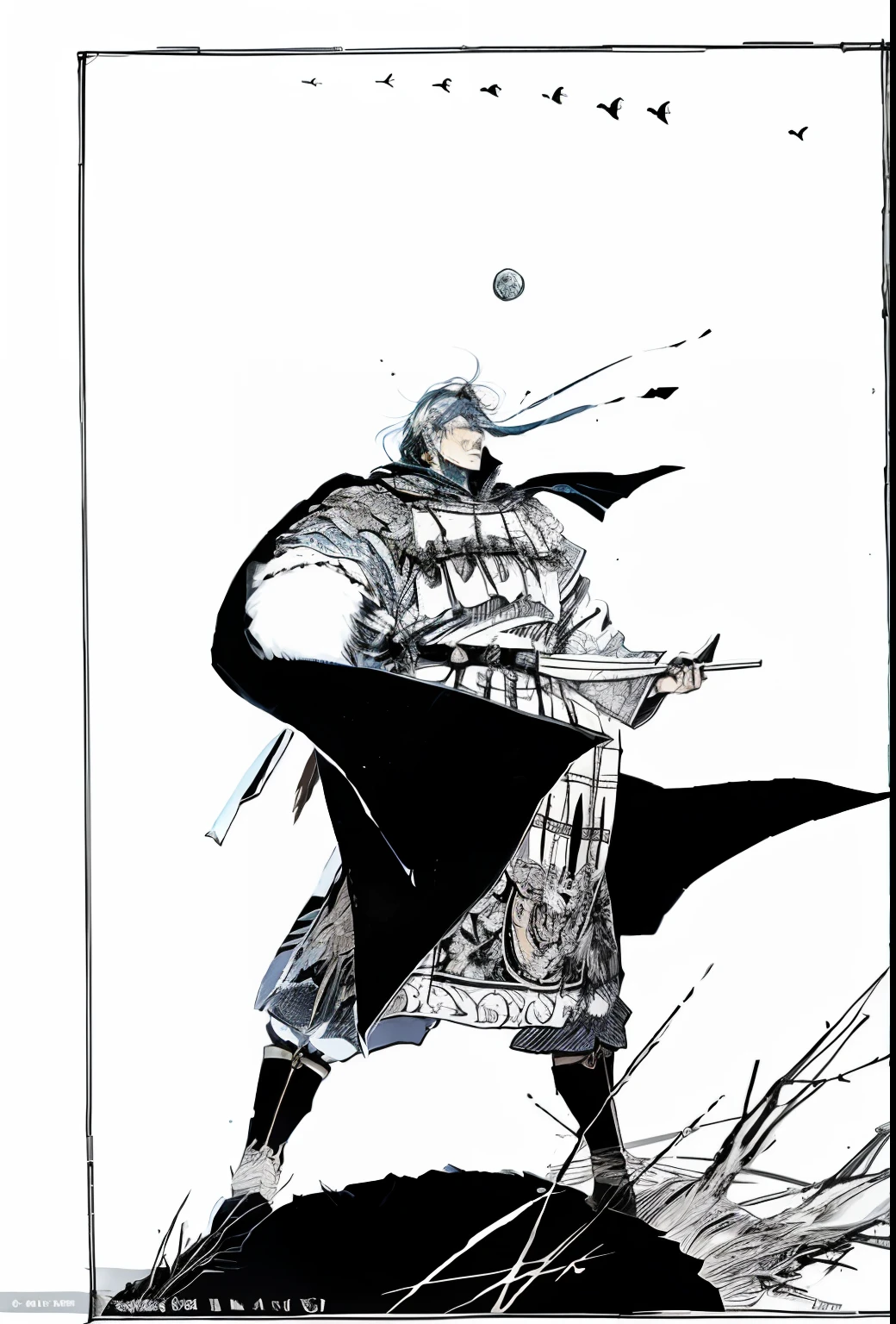 Ancient generals roared up to the sky，armour，Battle robes and cloaks