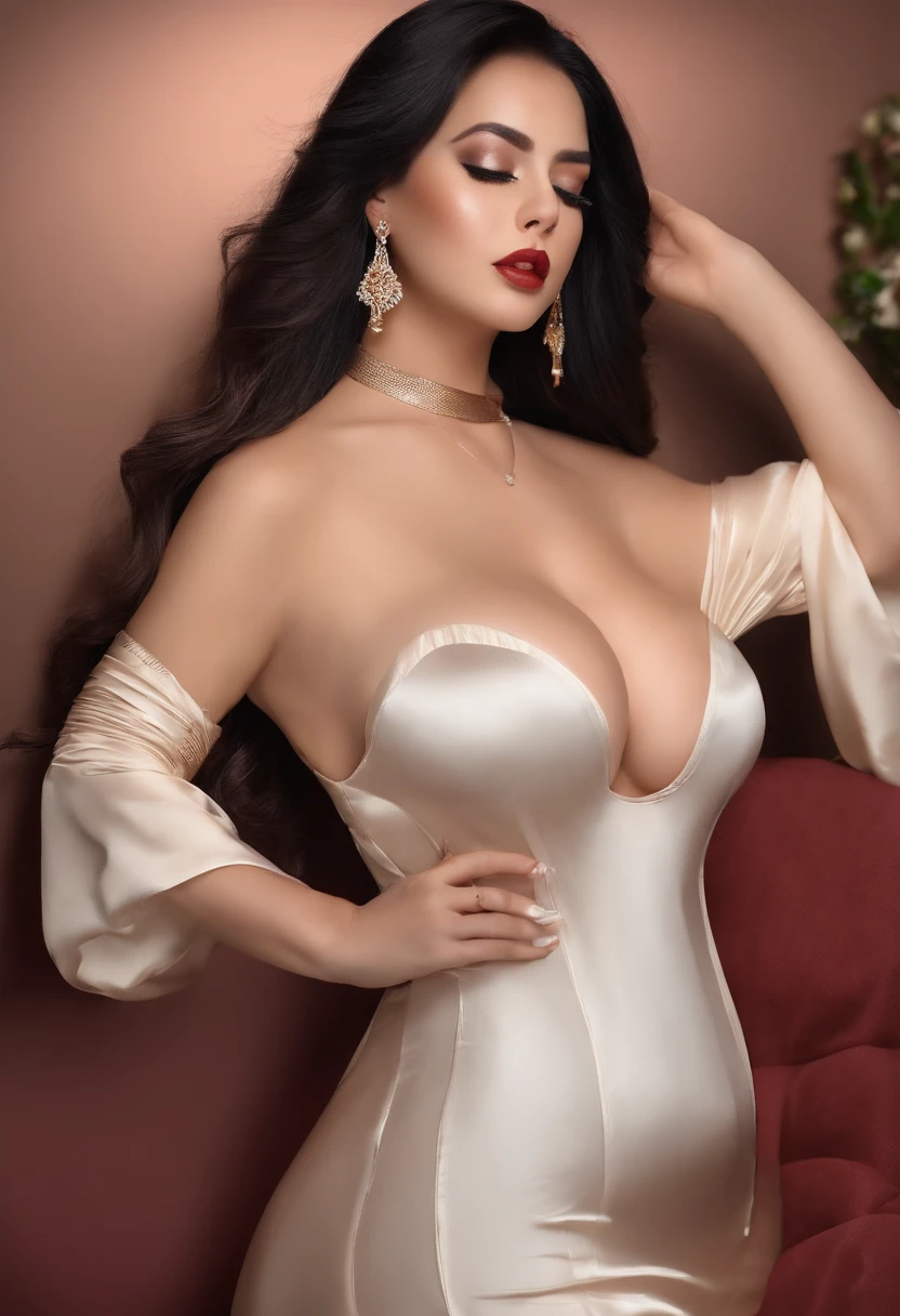 Fat huge breasts are not hanging all over the body longthang blowjob