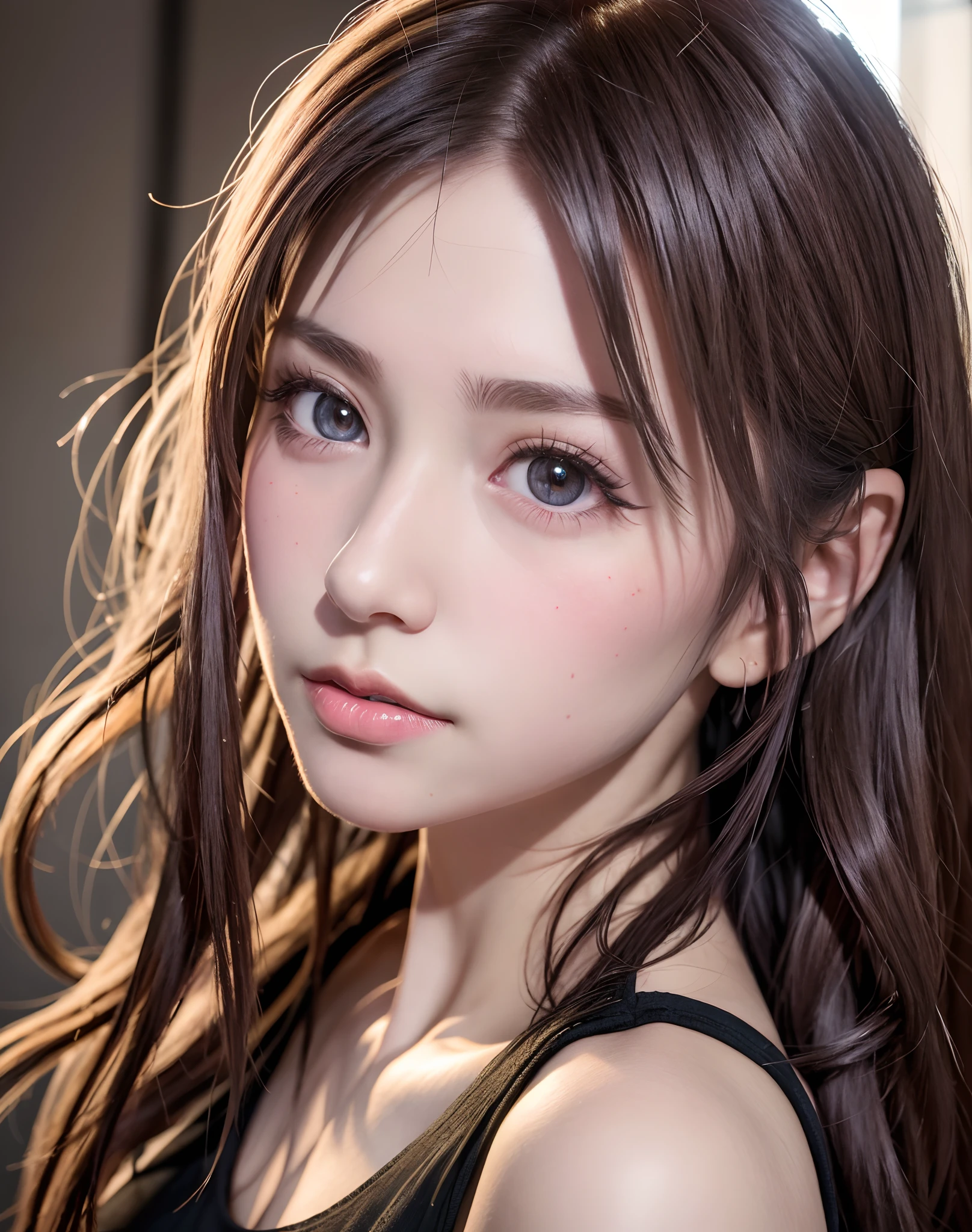 (8K, Photorealistic, Raw photo, of the highest quality: 1.3), (1girl in), Super beautiful, (Realistic face), (boyish, Silver Color Berry Shorthair), Beautiful , Glare that captivates the viewer, Beautiful expression, Beautiful breasts, (Realistic skin), Be...