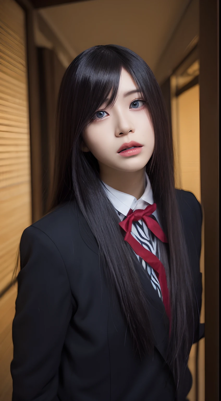The Dreamtime in the eye of Japanese model, double eyelid, Halloween cosplay of Tokyo Ghoul