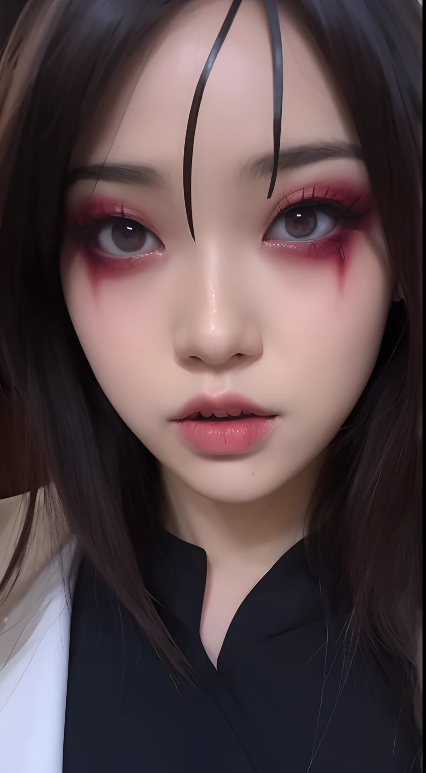 The Dreamtime in the eye of Japanese model, double eyelid, Halloween cosplay of Tokyo Ghoul