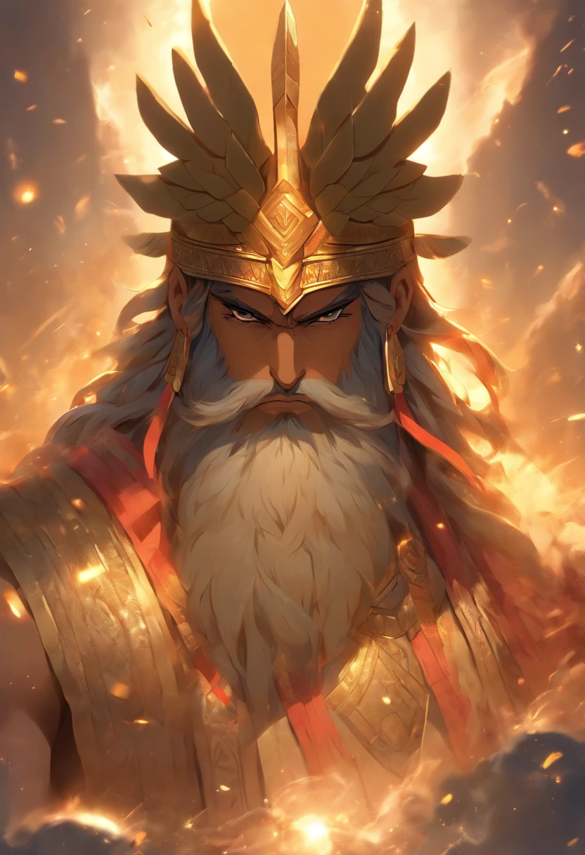 (((Akkadian God))) best quality, ultra-high resolution, 4K detailed CG, master piece, Enki, man, beard, black hair, horned helmet, four wings, Sumerian clothing, ((( four wings)) ), cuneiform, Akkadian Mythology, Babylonians, Assyrians, Painting style, aesthetics, Beautiful image, depth of field, centered on canvas, full body