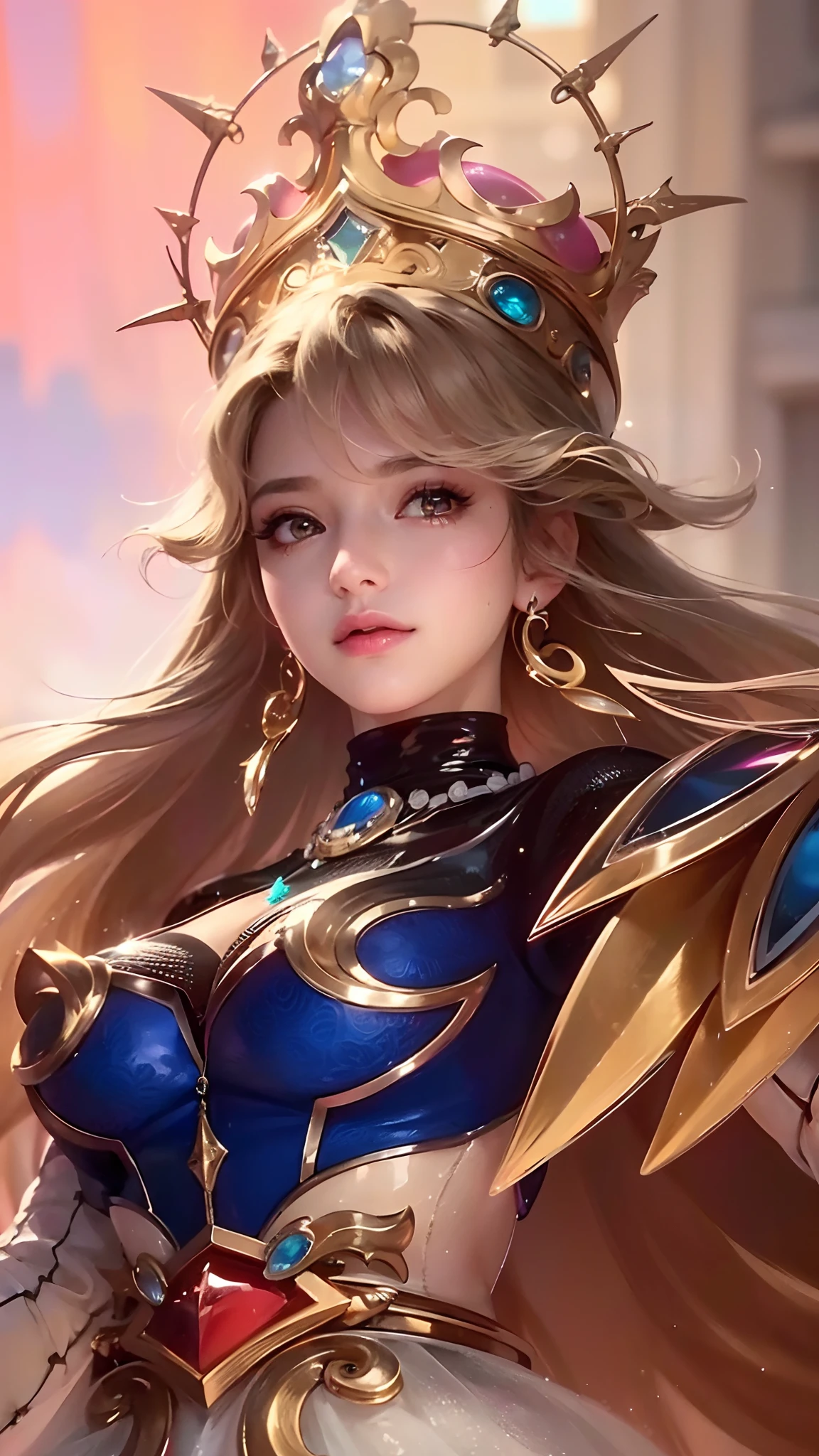 (8k, RAW photo, photorealistic:1.25) ,( lipgloss, eyelashes, gloss-face, glossy skin, best quality, ultra highres, depth of field, chromatic aberration, caustics, Broad lighting, natural shading,) looking at viewer with a serene and goddess-like happiness, detailed eye