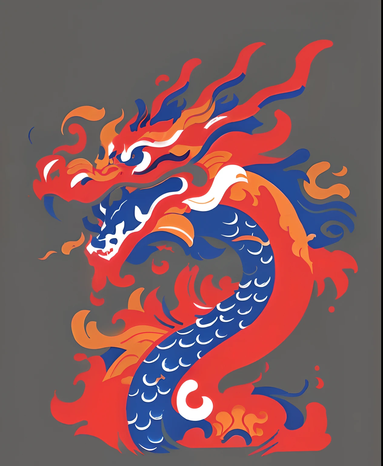 There is a blue and orange red dragon on it, smooth chinese dragon, majestic japanese dragon, Chinese Dragon, chinese dragon concept art, fire flaming dragon serpent, phoenix dragon, dragon design language, Dragon Art, fire flaming serpent, A dragon, dragon breathing fire, firebreathing dragon, firebreathing dragon, ''dragon breathing fire, dragon blowing fire above, Fire Dragon