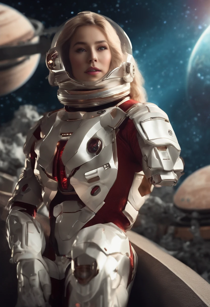 (Innovative spacesuit design)、Create ultra-detailed and futuristic images of beauty astronauts,(Ultra-futuristic design spacesuit) 、(((((Colossal tits)))))、26 year old、(((A slender)))、Earth Eye、((((((Photorealsitic)))))、high-level image quality、Raw photo、8K、((((Iridescent inner hair)))、((((((Work in space))))))、A futuristic space city is in the background、red blush、Shy、Cheerful face