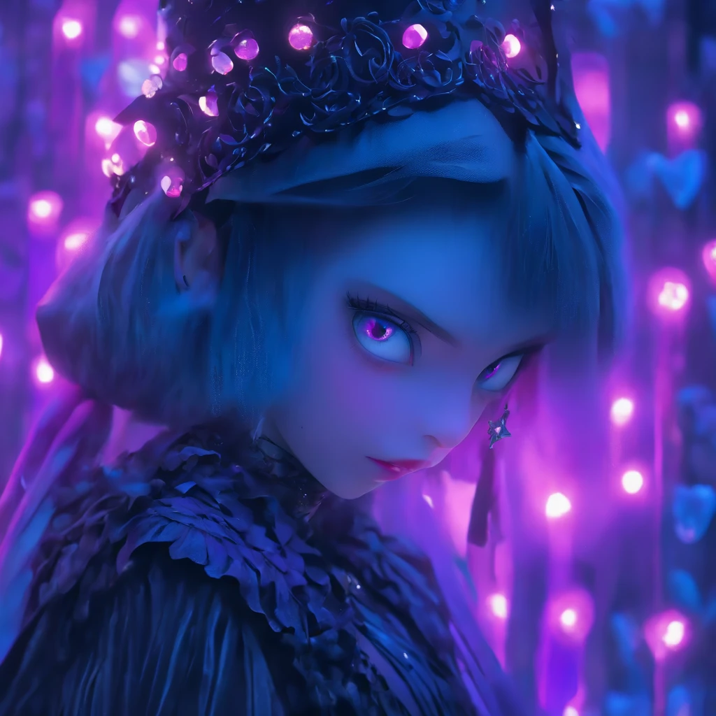 (best quality,4k,8k,highres,masterpiece:1.2),ultra-detailed,(realistic,photorealistic,photo-realistic:1.37),androgynous male Gothic lolita with purple shaved head,beautiful detailed eyes,beautiful detailed lips,extremely detailed eyes and face, casting glowing soul spells, wearing elaborate lolita dress, porcelain doll, ethereal atmosphere,dark gothic background,exquisite lace details,elaborate headdress,purple and black color scheme ,soft lighting, fairy tale-inspired aesthetic