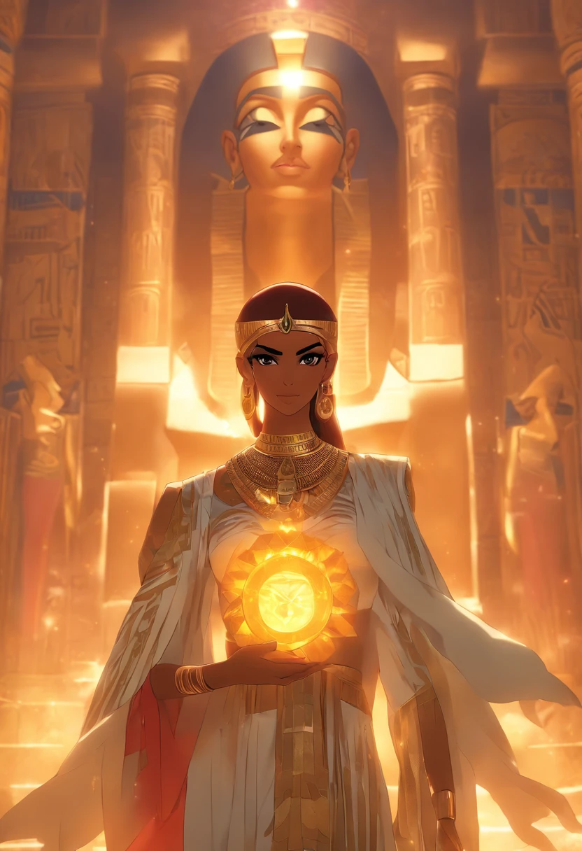 (((Phoenician goddess))) Best quality, Ultra-high resolution, 4K detailed CG, master piece,Anat,Arabian Women,atef,((Egyptian crown)),Holding the club, necklace, arabian clothes, ((( standing)))Phoenician mythology, Arabic painting style, Aesthetics, Beautiful image, Depth of field, Focus on the canvas, full bodyesbian