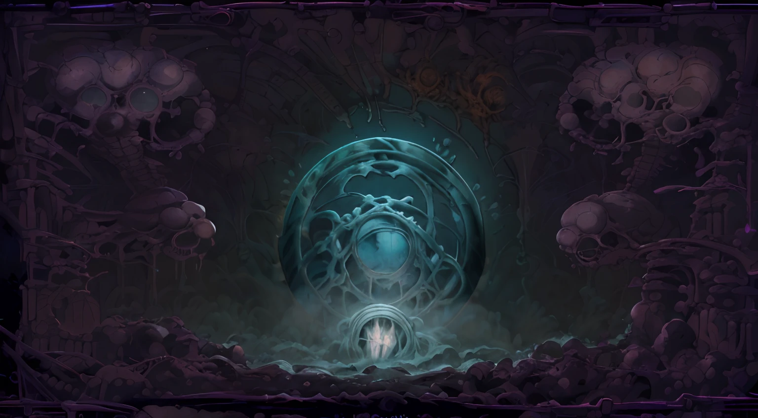 caverna, game 2d, plataforma, Lovecraft, HR Giger ( ( ( ( ( Dan Mumford, ) ) ) ) ), ancient biomechanical temple, Dan Mumford. arte conceitual, arte sci-fi detalhada, cyber sanctuary, arte detalhada da capa, alien temple, Sem estilo HR Giger, Nenhum estilo de h r giger