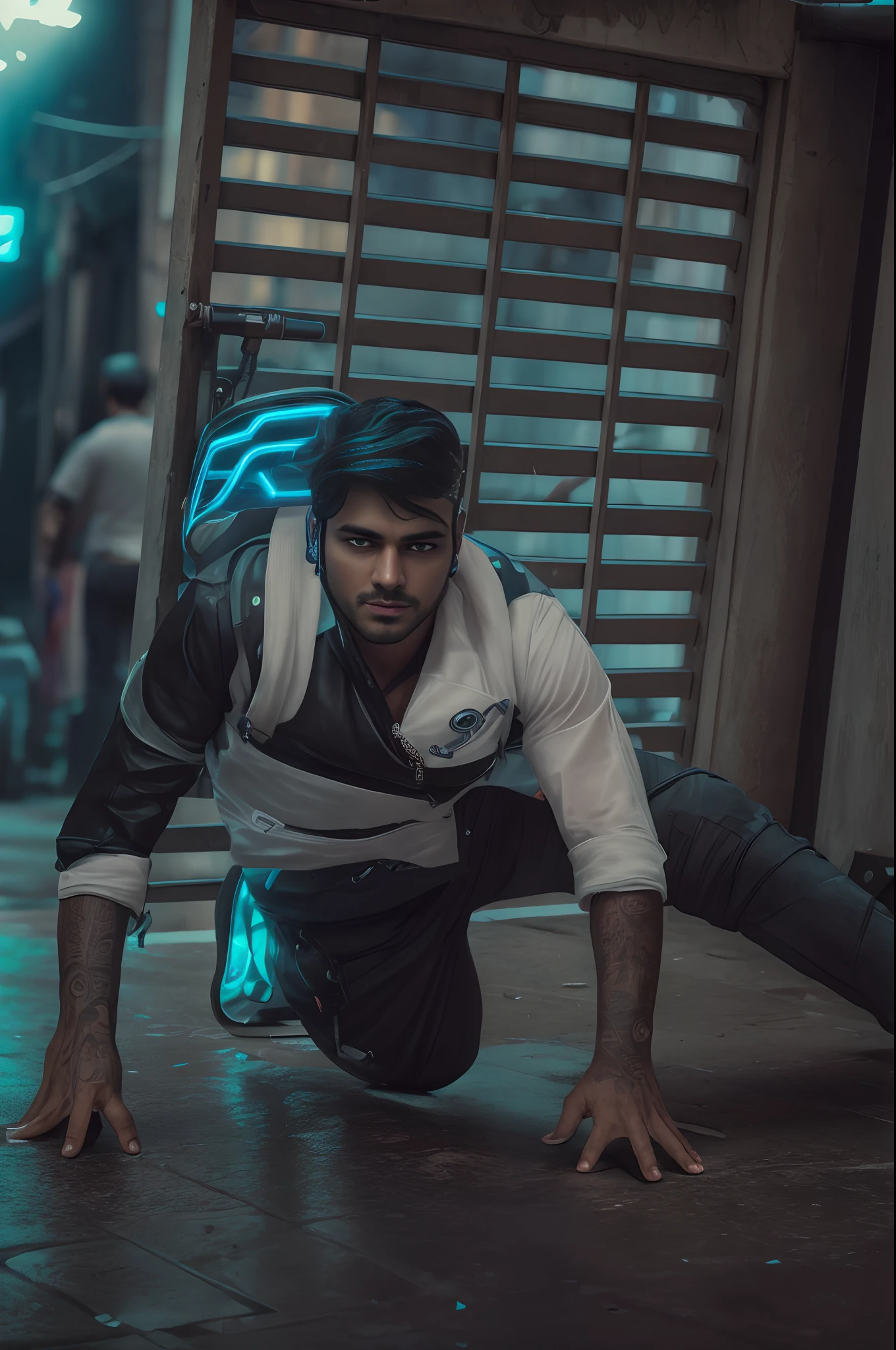 Chenge baground cyberpunk handsome boy: relastic face,8k ultra relastik model
