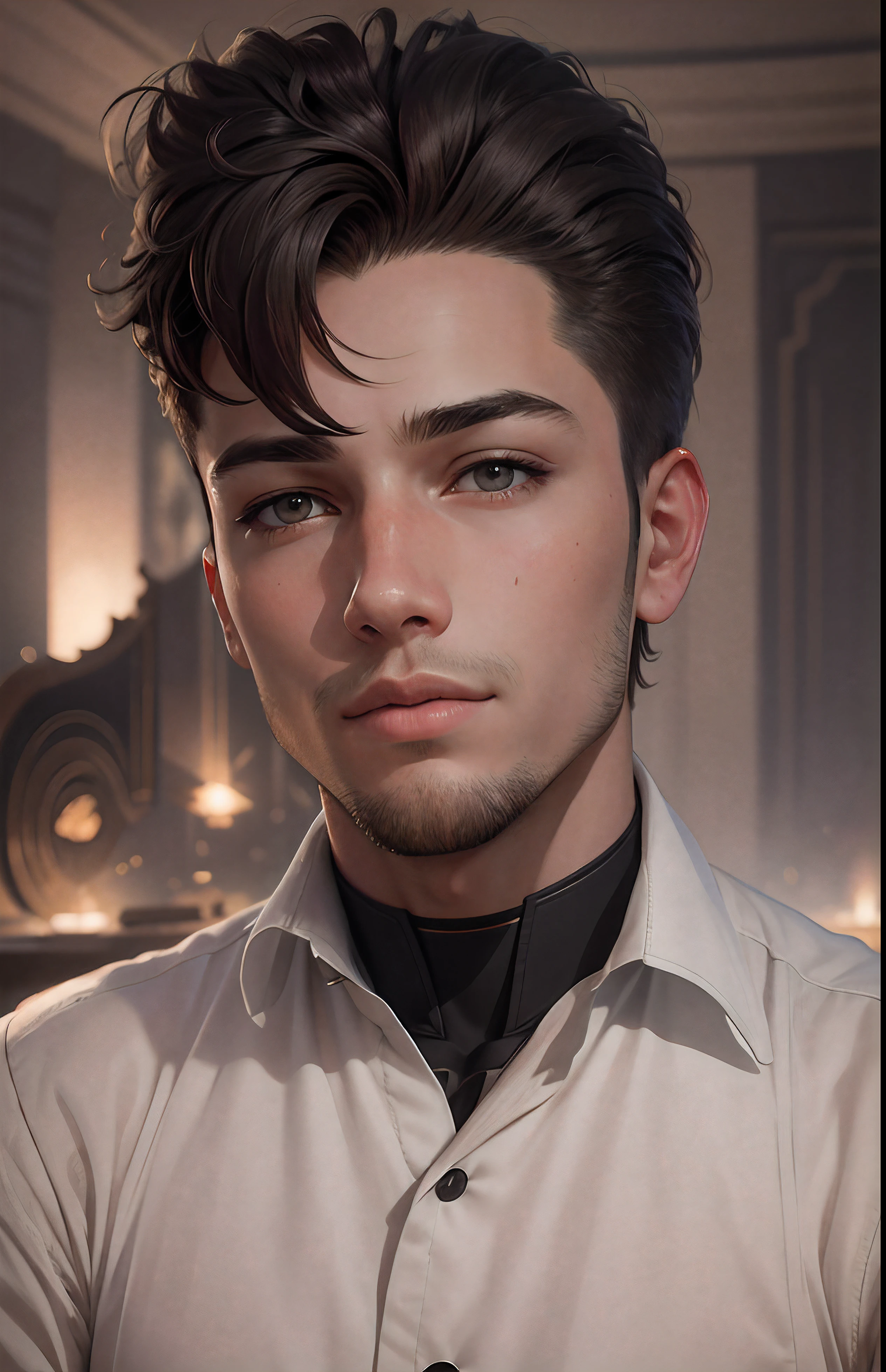 best quality, realistic, ultra detailed, sfw, head shot, a portrait of a young man, starsector,