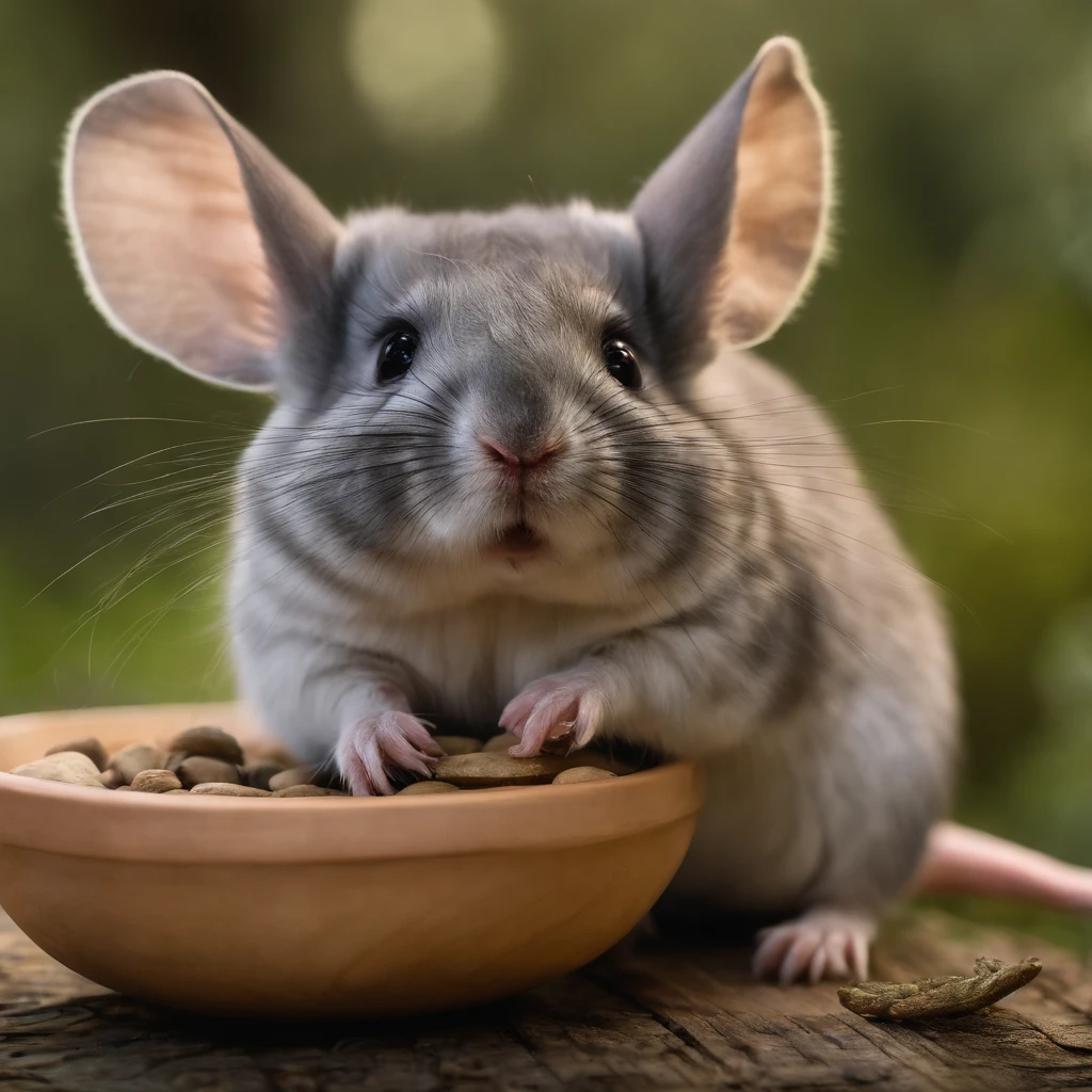 A cute chinchilla and a fairy mouse cook together,Magical style,HD quality,filmposter
