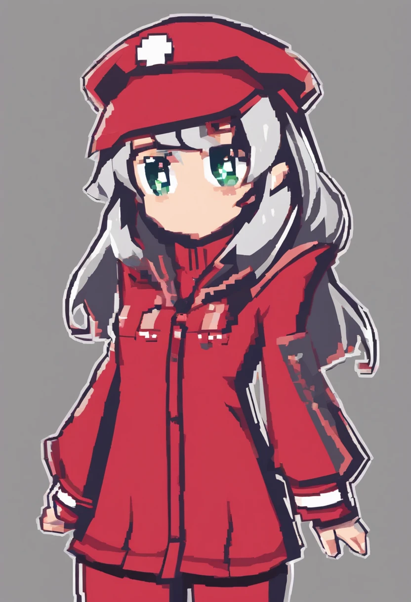  girl，Red hat，Practice uniforms