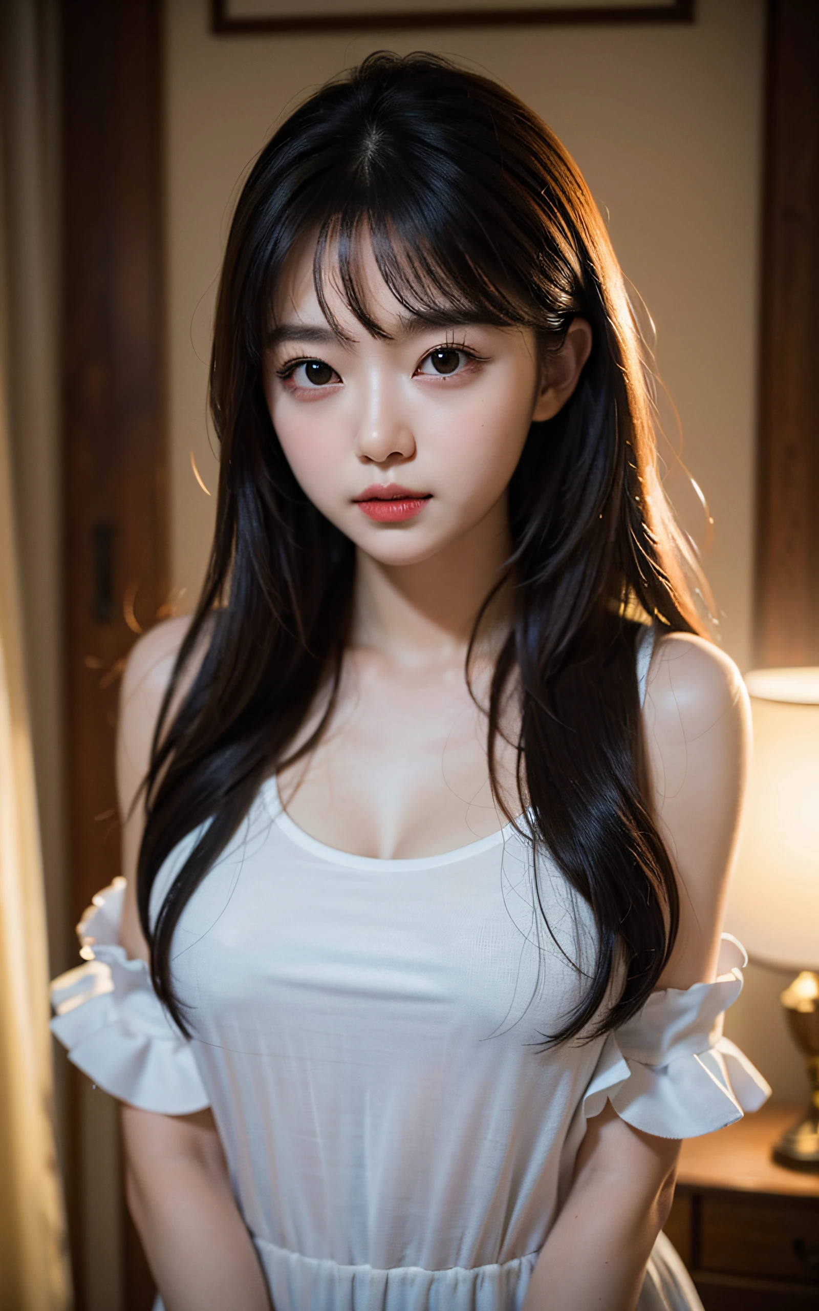 (Masterpiece:1.3), (8k, Photorealistic, RAW Photography, Best Quality: 1.4), soft light, professional lighting, movie lighting, 1girl, cute, natural makeup,