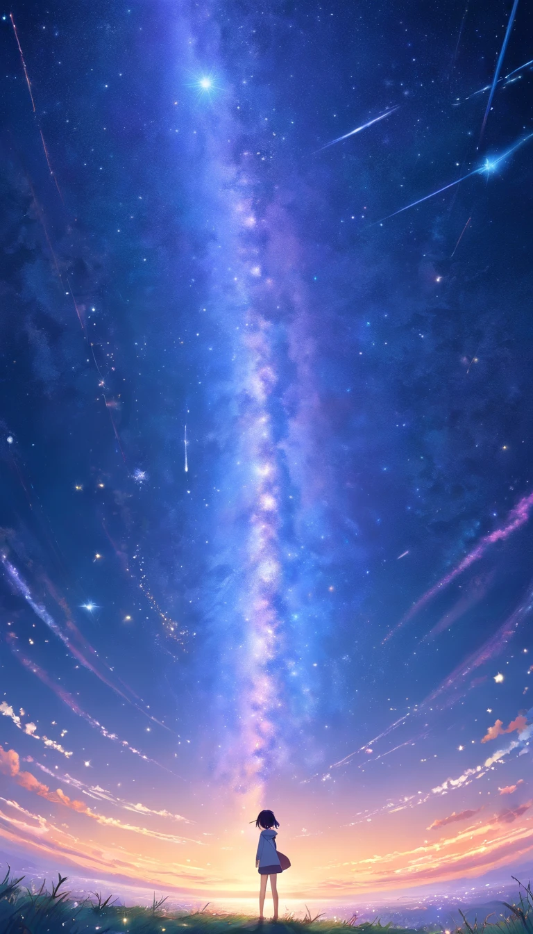 The entire galactic starry sky,Magnificent,Twinkling starlight。