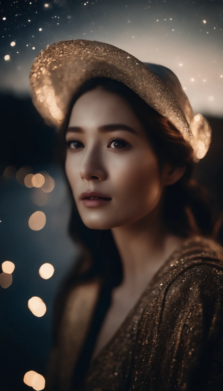 The entire galactic starry sky,Magnificent,Twinkling starlight,boundless,Fantastic sights。