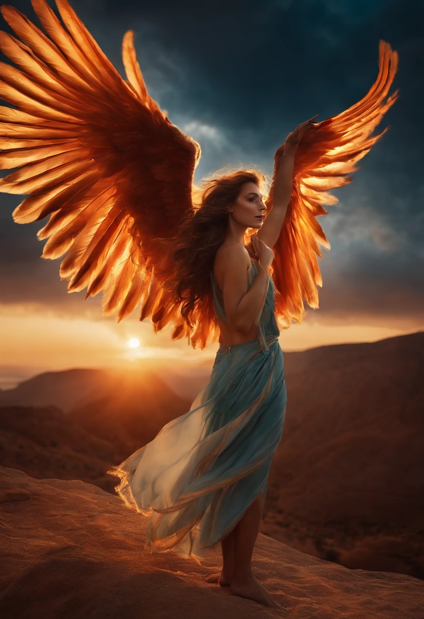 Greek, Icarus, fire, hair like smoke