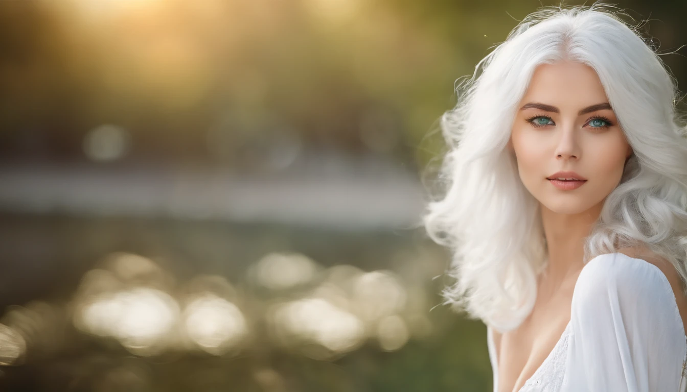 White sheer short tank top dress girl, Sexy girl with green eyes, Portrait of Sophie Mudd, (Big Eyes:1.2 ), (Subtle turquoise eyes), (Voluminous white hair: 1.8), (white hair), (large eyes), (white hair), (large eyes), (white hair), (large eyes), Selfie of a young woman, without makeup, natural makeup, Straight Looking at the Camera, Faces with artgrams, Subtle makeup, Amazing full-body shots, Pierced green eyes, Beautiful angles, attractive pose, Cute Girl, Sexy Pose, full body photograph, s whole body, full body shooting, White hair goddess, High Detail, Satisfying pose, seaside, waves, Sunny weather, shining sun, (Hair blowing in the breeze), Sunny weather, shining sun, (Hair blowing in the breeze), (Hair blowing in the breeze)