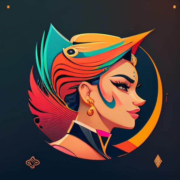 A sleek, modern beauty  logo rendered in vector art, with a vibrant color palette and intricate details, creating an face-catching shape. add text "Cantik Gemilang"