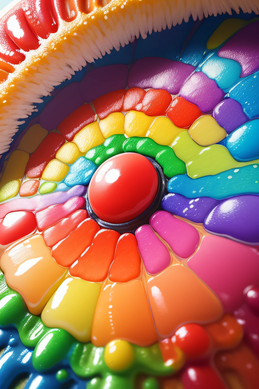 (((Best quality))), ((Ultra-detailed)), ((illustration)), Meet the rainbow,Eat the rainbow