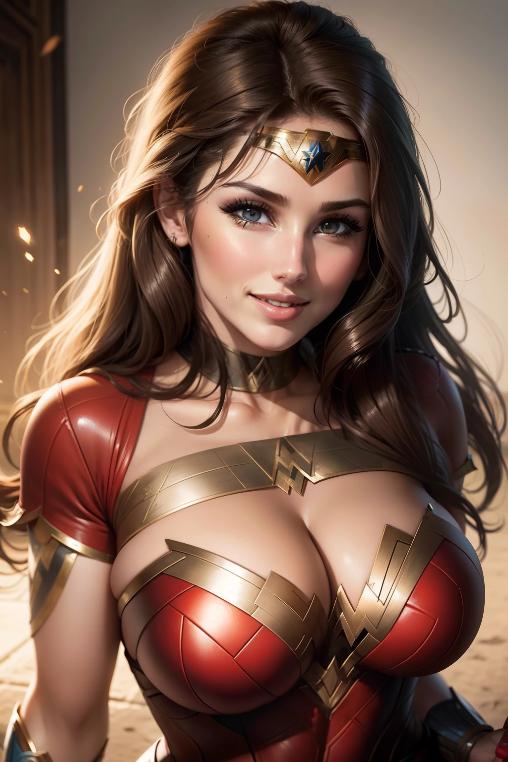 lucy pinder, face portrait, smiling, ????, wonder woman