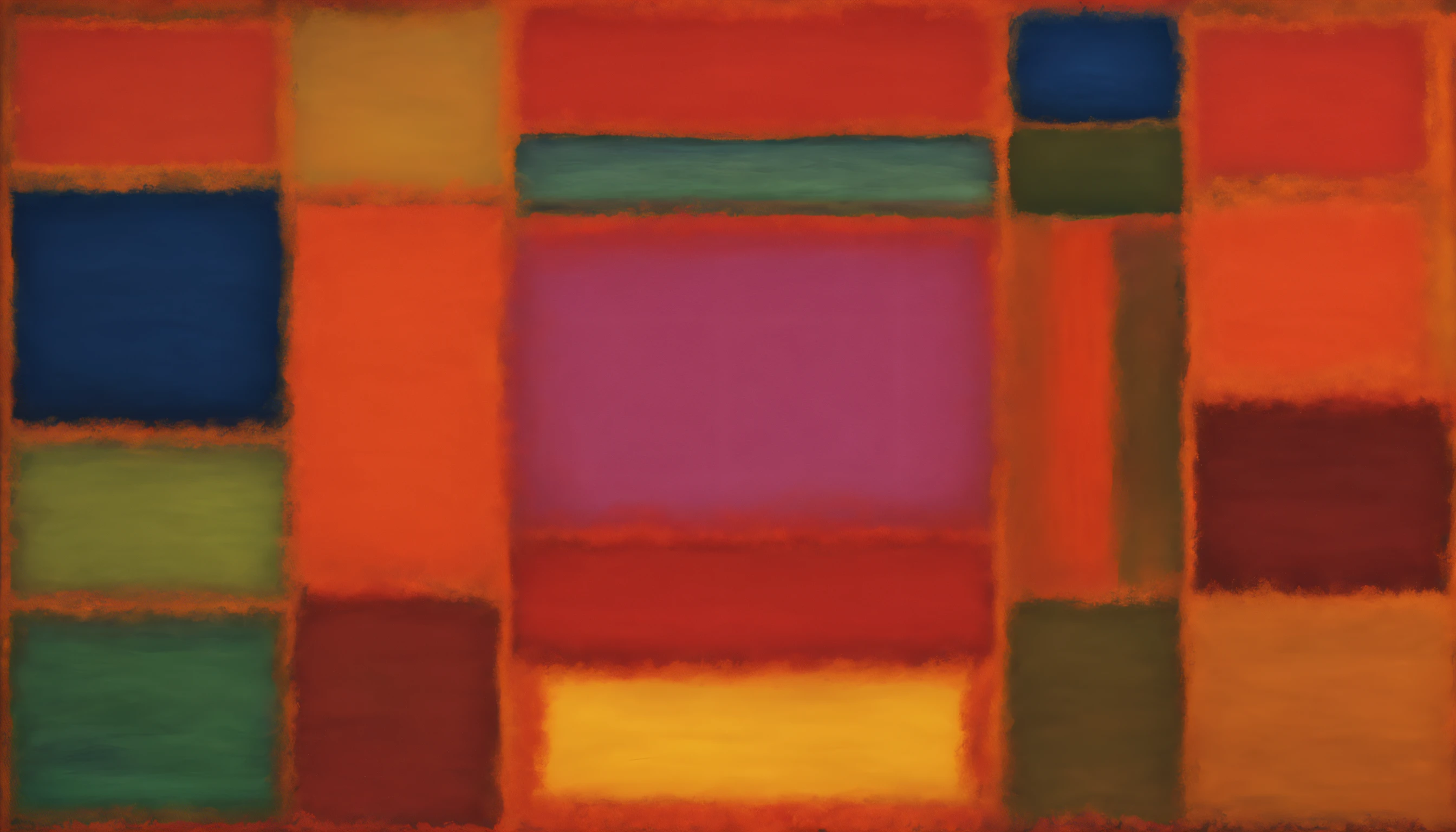 Render Mark Rothko "color field abstraction" with large blocks of color and evoke deep emotions and contemplation. HDR, UHD 32k. --AR 16:9. seed 777