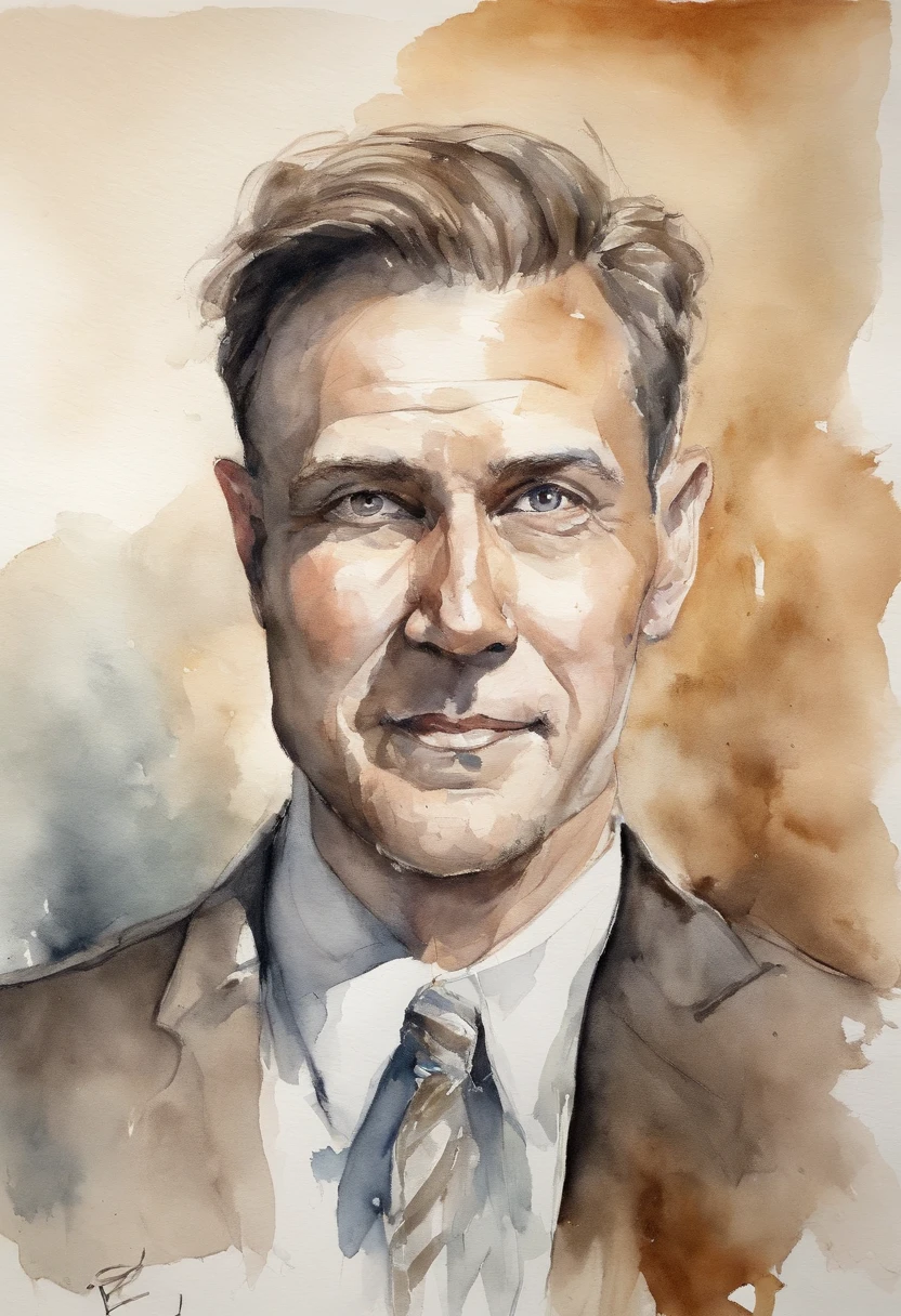 sketch, speaker, a man in suit with stupid face, looking at the camera, stupid expressiom, don't know what is going on, au natural, pastels, detailed realistic eyes, very handsome, beautiful