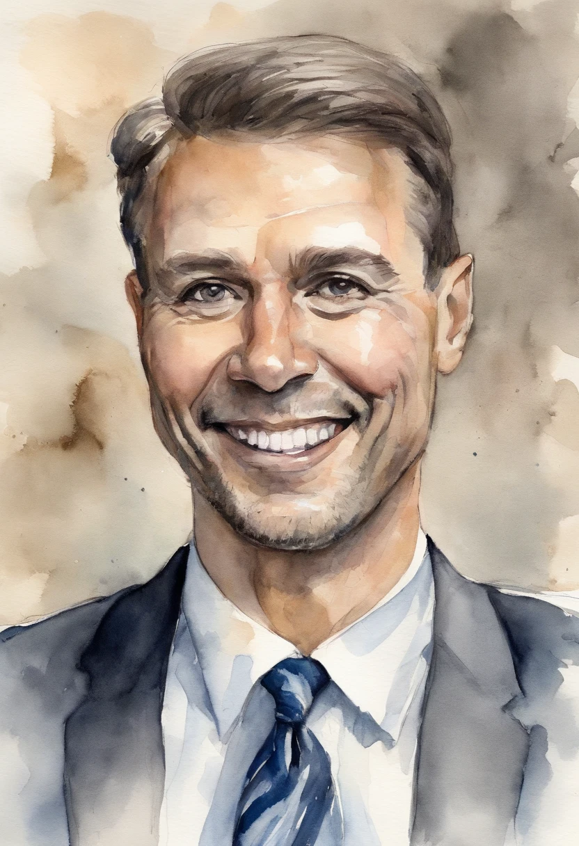 sketch, speaker, a man in suit with stupid face, looking at the camera, stupid expressiom, don't know what is going on, au natural, pastels, detailed realistic eyes, very handsome, beautiful
