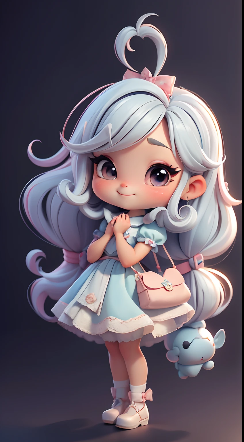 Create an 8K version of Alice's baby loli character.
Boneca Chibi Alice: Deve ficar charmoso e bonito, Preserve the iconic elements of the original character. Alice Chibi deve ter um rosto redondo com grande, olhos brilhantes, long eyelashes and rosy cheeks. Seu cabelo deve ser curto e tons brilhantes de castanho claro ou claro.
Vestido bonito: Vestir Alice chibi em um Vestido bonito e elegante em tons de vermelho ou branco. O vestido pode ter babados, renda & detalhes, referring to the theme of Wonderland. Add loops or ribbons, Para dar um toque de delicadeza.
avental & Arco: Adicione um avental branco sobre o vestido de Alice Chibi, It is tied at the waist with a thin bow. O avental pode ter pequenos detalhes, como bolsos ou bordados finos.
Meias e sapatos bonitos: Complete o look chibi de Alice com meias listradas azuis e brancas ou detalhes divertidos. standingn, Coloque sapatos de boneca bonitos, com gravatas ou fivelas.
Magic Accessories: Add charming accessories to Alice's chibi, like a bow in the hair or a tiara with Wonderland details. You can also get your hands on beautiful themed accessories.
Certifique-se de adicionar sombras, texturas e detalhes nos cabelos, Alice Chibi's clothes and accessories, to make it even more charming and charming. Give him a smiling expression and a sweet smile on his face, olhos fechados, orando, Capturing the essence of the character in a subtle and charming way.