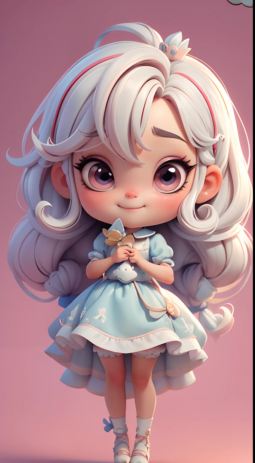Create an 8K version of Alice's character.
Boneca Chibi Alice: Deve ficar charmoso e bonito, Preserve the iconic elements of the original character. Alice Chibi deve ter um rosto redondo com grande, olhos brilhantes, long eyelashes and rosy cheeks. Seu cabelo deve ser curto e tons brilhantes de castanho claro ou claro.
Vestido bonito: Vestir Alice chibi em um Vestido bonito e elegante em tons de vermelho ou branco. O vestido pode ter babados, renda & detalhes, referring to the theme of Wonderland. Add loops or ribbons, Para dar um toque de delicadeza.
avental & Arco: Adicione um avental branco sobre o vestido de Alice Chibi, It is tied at the waist with a thin bow. O avental pode ter pequenos detalhes, como bolsos ou bordados finos.
Meias e sapatos bonitos: Complete o look chibi de Alice com meias listradas azuis e brancas ou detalhes divertidos. standingn, Coloque sapatos de boneca bonitos, com gravatas ou fivelas.
Magic Accessories: Add charming accessories to Alice's chibi, like a bow in the hair or a tiara with Wonderland details. You can also get your hands on beautiful themed accessories.
Certifique-se de adicionar sombras, texturas e detalhes nos cabelos, Alice Chibi's clothes and accessories, to make it even more charming and charming. Give him a smiling expression and a sweet smile on his face, olhos fechados, orando, Capturing the essence of the character in a subtle and charming way.