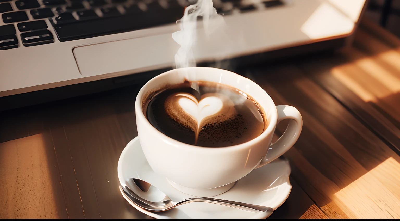 spoon on a plate in a coffee cup