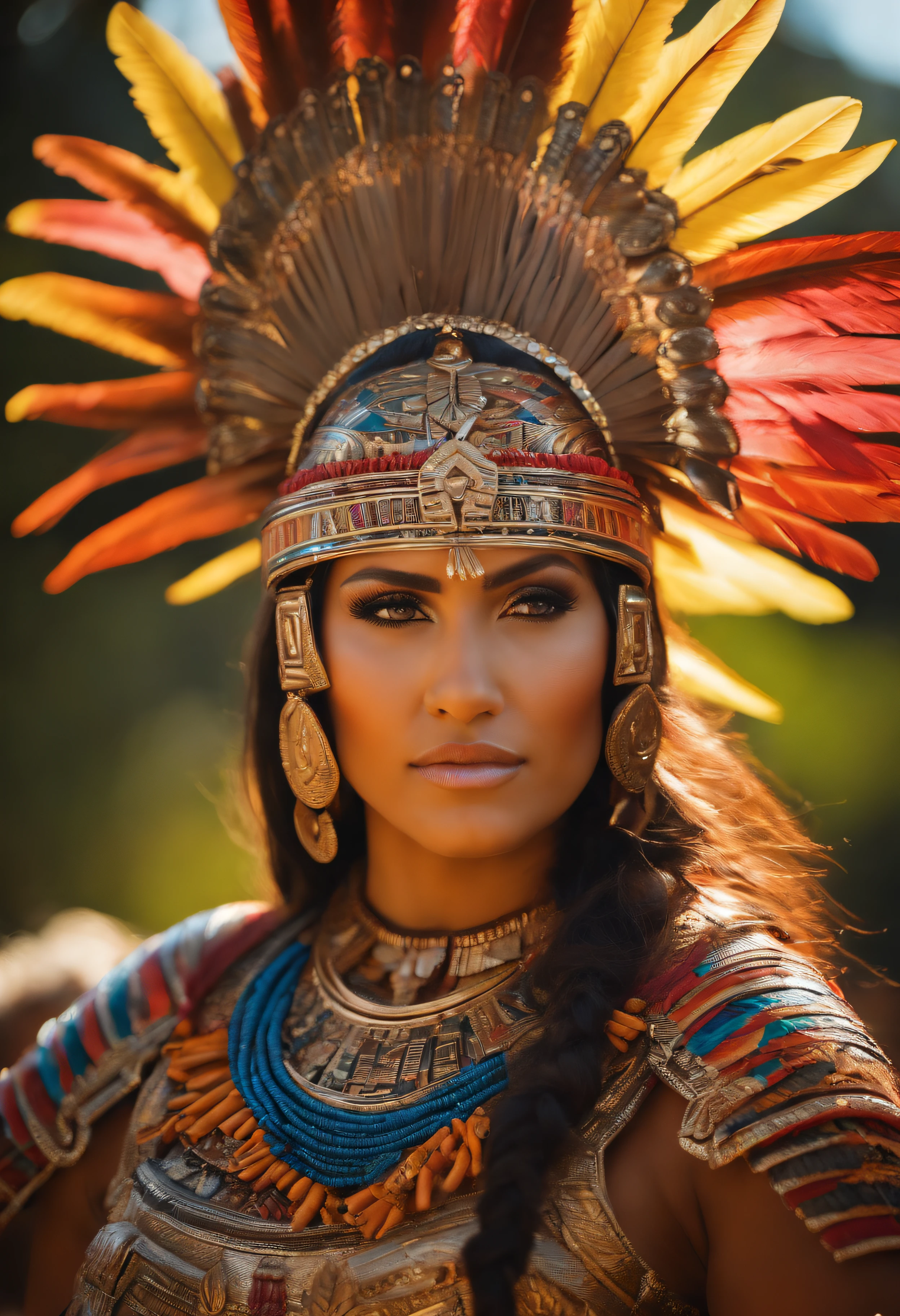 beautiful aztec women in aztec warrior armor