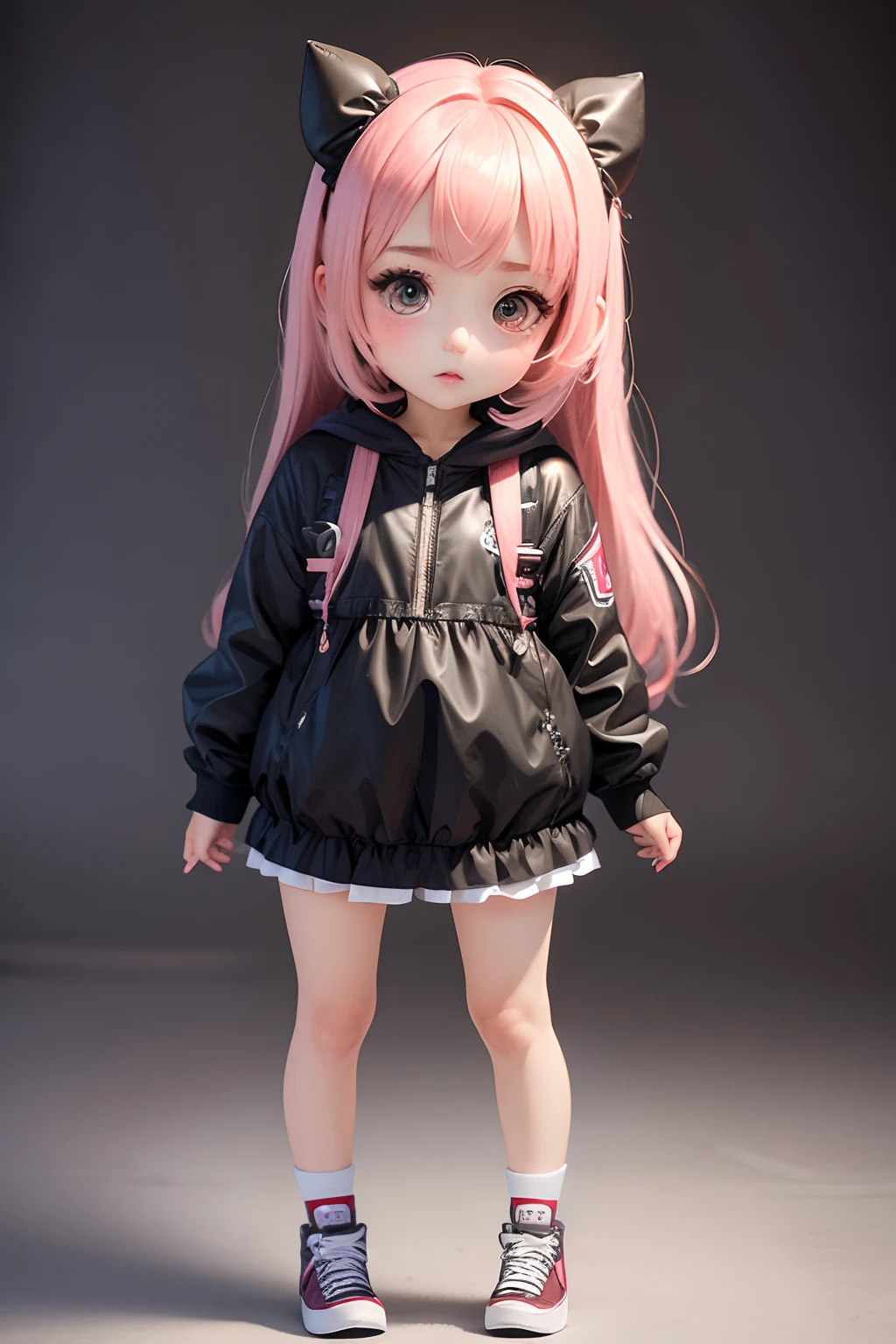 1 extremely cute girl，chibi girl，Plastic cover，Full body like，Moe new big head