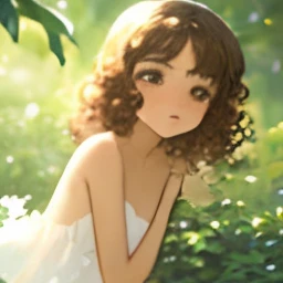 naked, petite, loli, detailed eyes, detailed lips, innocent gaze, delicate features, soft and smooth skin, curly hair, vibrant colors, natural lighting, oil painting style, lush garden background, flowers in abundance, soft sunlight filtering through leaves, serene atmosphere, a sense of tranquility and innocence, fine brushstrokes, high-resolution, masterpiece quality, dreamy and ethereal, capturing the essence of purity and youth.