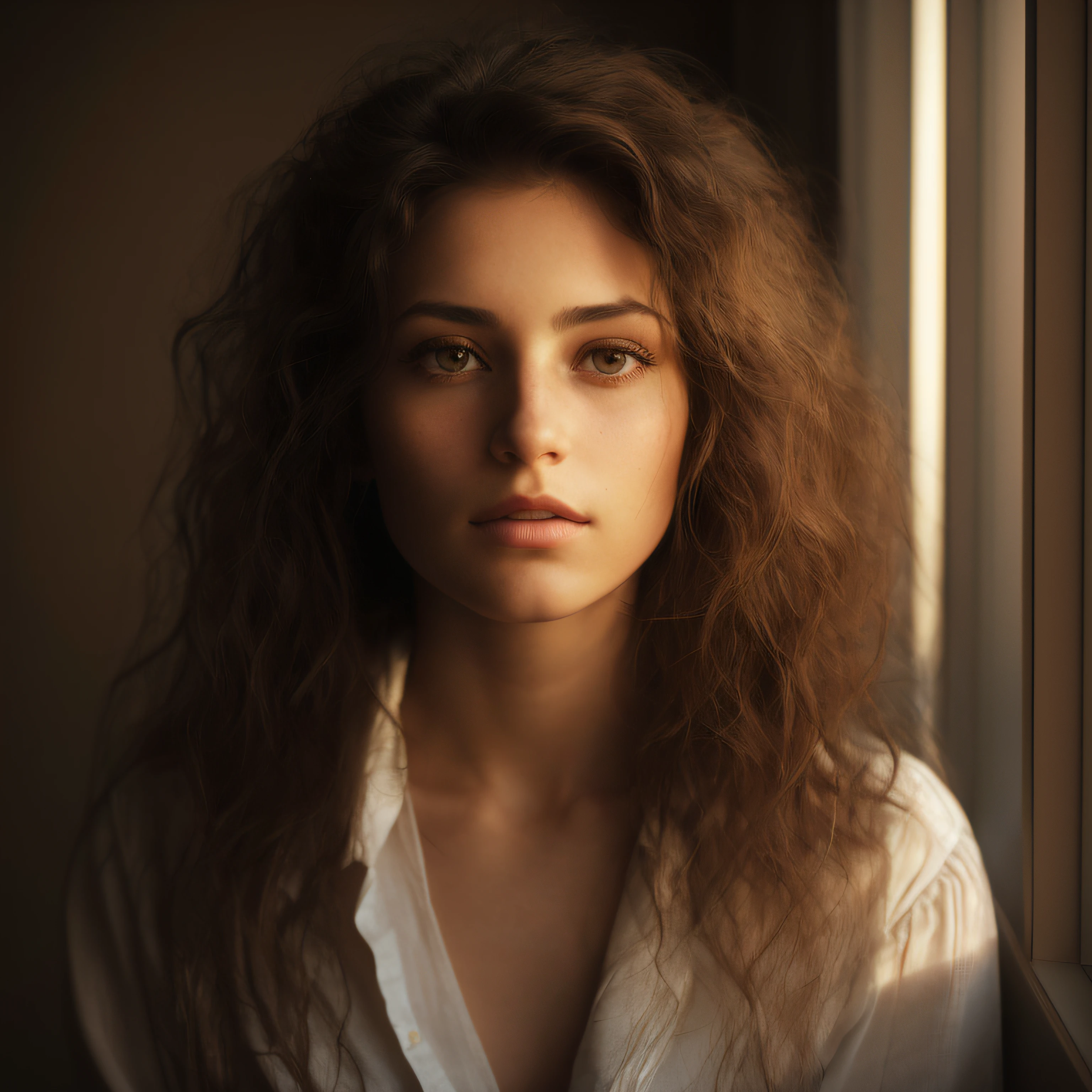 arafed woman with long hair looking out a window, medium portrait soft light, soft portrait shot 8 k, portrait soft light, beautiful portrait lighting, portrait soft low light, beautiful soft lighting, photo of a beautiful woman, beautiful portrait photo, portrait of a beautiful model, medium portrait top light, gorgeous soft lighting, 7 0 mm portrait, 60mm portrait