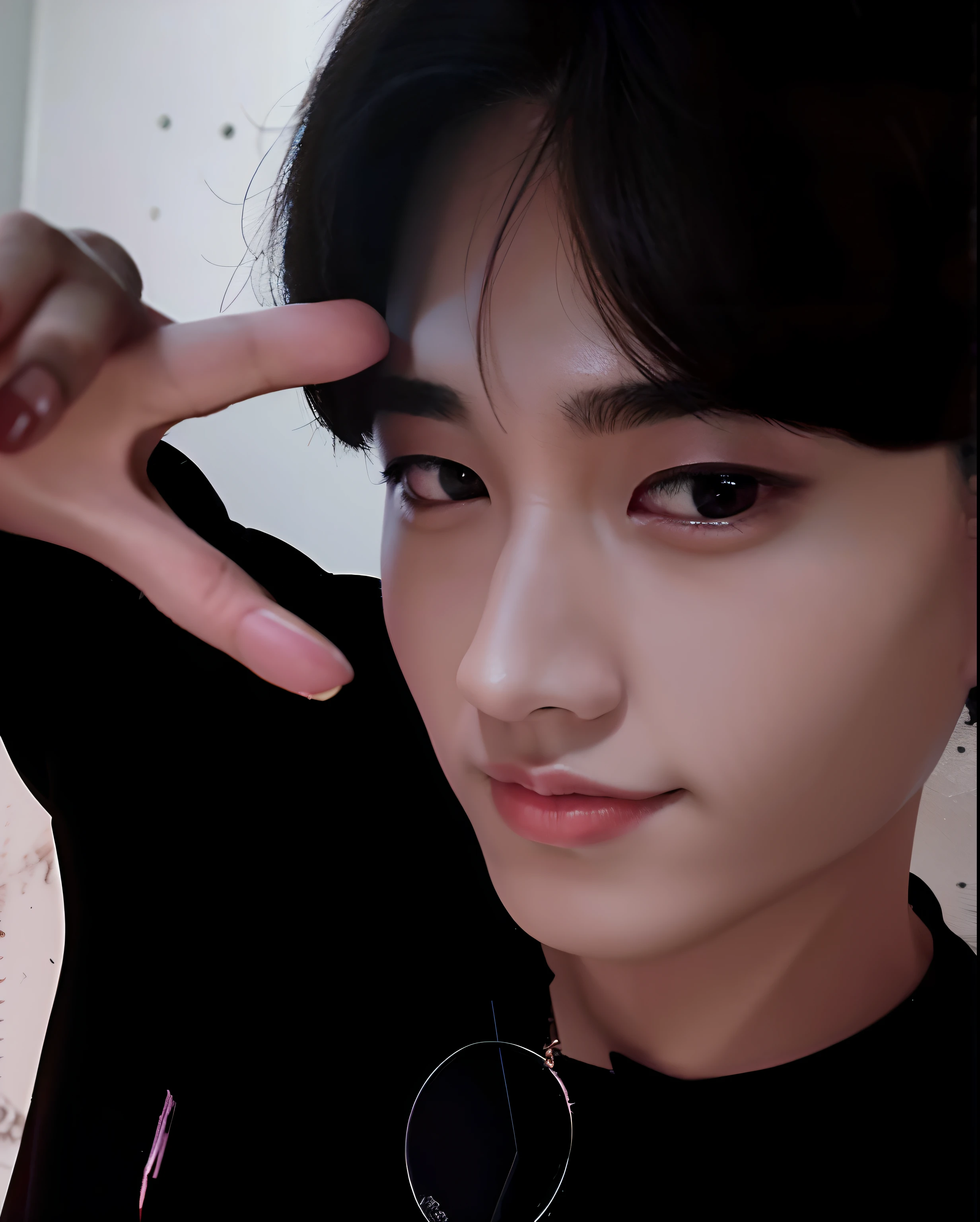 arafed asian man with a black shirt and a black shirt, Jinyoung Canela, Jung Jaehyun, Cai Xukun, Kim Doyoung, Hyung Tae, jinyoung shin aesthetic, 1 7 - ano - menino rosto magro, bladee from drain gang, Shin Jeongho, foto de perfil headshot, Seseon Yoon, Inspirado em Jeonseok Lee