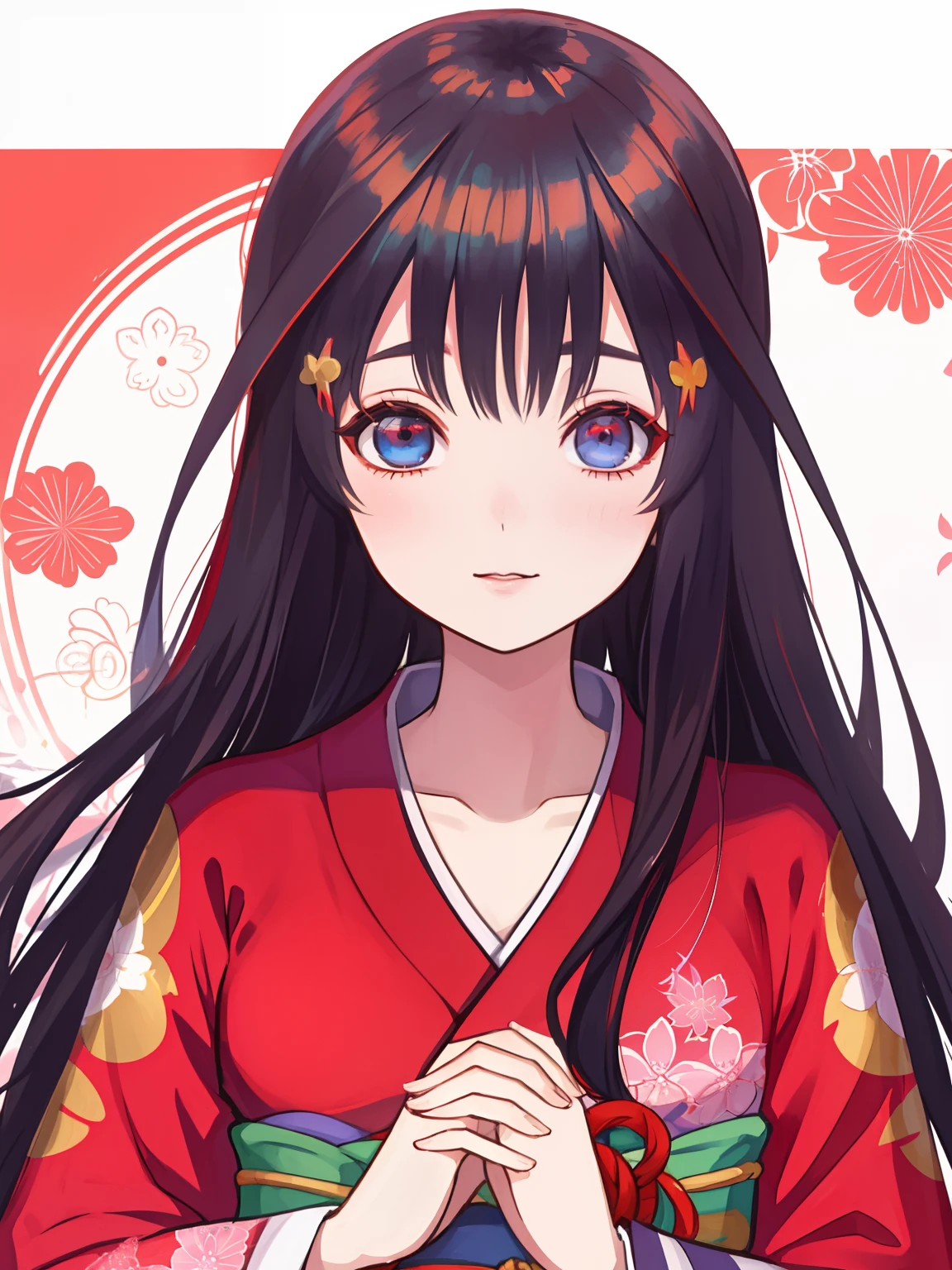 una chica de dibujos animados en un traje de kimono sosteniendo un palo, Maya Fey de ACE Attorney, Arte oficial del personaje, en un kimono, Personaje del videojuego Katana Zero, Misato Katsuragi, Pintado en Anime Painter Studio, inspirado por Nishikawa Sukenobu, Hecho con Anime Painter Studio, en kimono, Retrato de Onmyoji, Arte Oficial, Yuri Misaki, ((peliroja)), ((cabello rojo)),(ojos azules,(((ojos azules hermosos)))