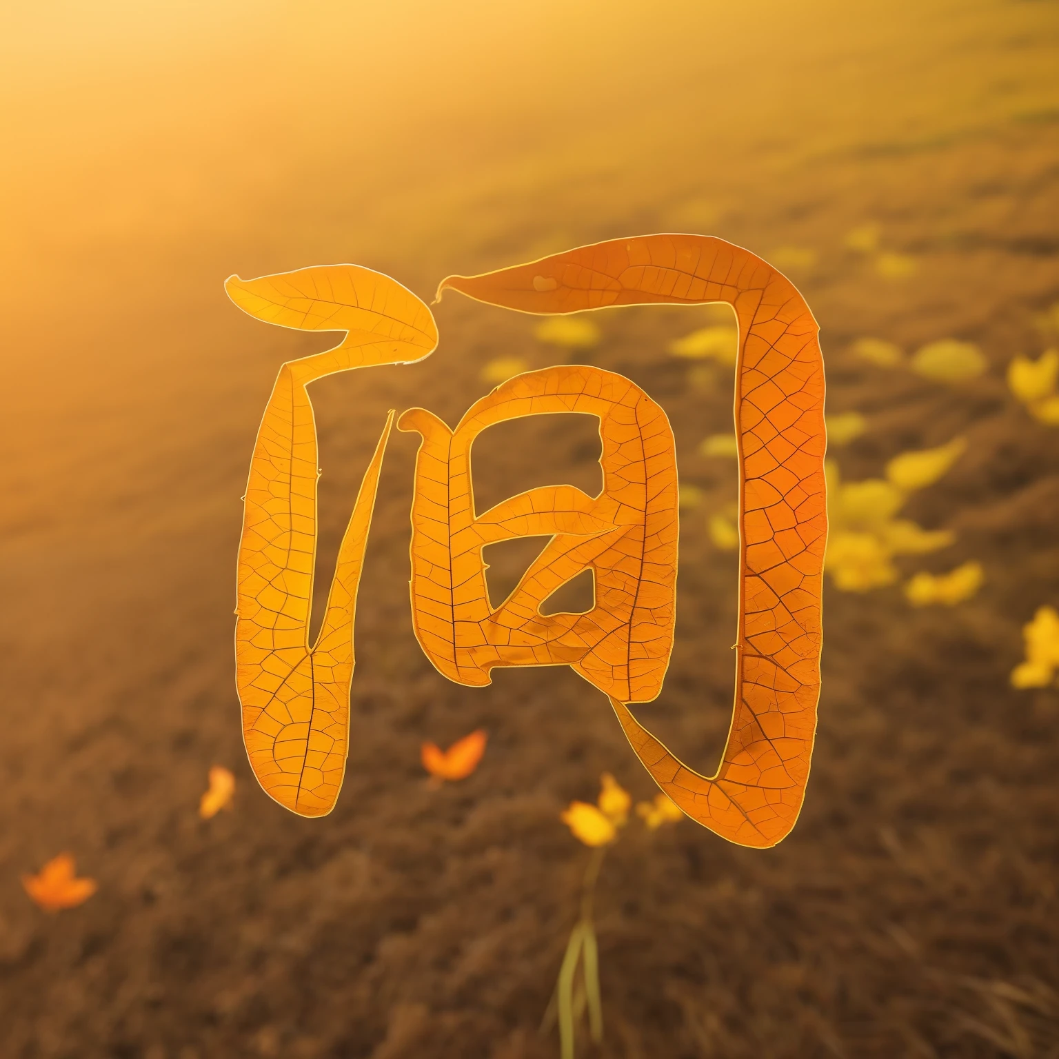Autumn, fallen leaves, wheat, rice fields, details, abundant