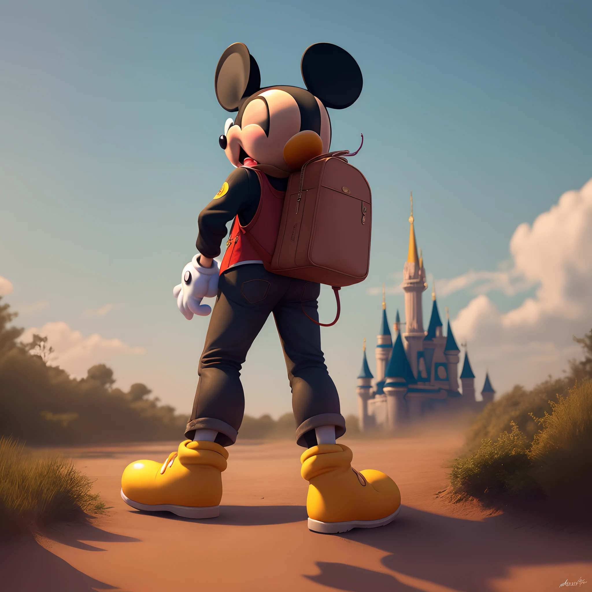 Mickey Mouse leaving his good side behind