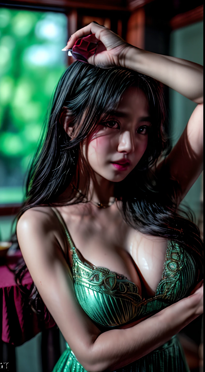 (masterpiece, high resolution:1.3), (Portrait photo of a woman in her light and mysterious environment:1.2), (Sony Alpha 1 camera, renowned for capturing exceptional detail and low-light performance:1.2), (paired with the Sony FE 24-70mm f/2.8 GM lens for a versatile and sharp composition:1.2), (the woman surrounded by an aura of mystery and intrigue:1.1), (her angel clothing and enigmatic expression adding to the atmosphere:1.1), (Sony Alpha 1 camera capturing the intricate textures and subtle shades in the med-light setting:1.2), (a table adorned with tarot cards, spread out in a mystic formation:1.1), (candles flickering, casting dancing shadows around the room:1.1), (the dim lighting adding to the ambiance of secrecy and mysticism:1.1), (the woman's eyes focused on the cards, as if seeking answers from the unknown:1.1), (a crystal ball nearby, adding to the mystical setting:1.1), (symbols of astrology and esoteric knowledge decorating the room:1.1), (a hint of incense in the air, adding to the sensory experience:1.1), (the photo capturing the woman's connection with the spiritual world and her mysterious aura:1.1), (a moment frozen in time, capturing the intense and introspective atmosphere of divination:1.1), (an image that invites viewers into a world of magic and spiritual insight, leaving them intrigued and curious:1.1), Cinematic, Hyper-detailed, insane details, Beautifully color graded, Unreal Engine, DOF, Super-Resolution, Megapixel, Cinematic Lightning, Anti-Aliasing, FKAA, TXAA, RTX, SSAO, Post Processing, Post Production, Tone Mapping, CGI, VFX, SFX, Insanely detailed and intricate, Hyper maximalist, Hyper realistic, Volumetric, Photorealistic, ultra photoreal, ultra-detailed, intricate details, 8K, Super detailed, Full color, Volumetric lightning, HDR, Realistic, Unreal Engine, 16K, Sharp focus, Octane render, look at camera, center