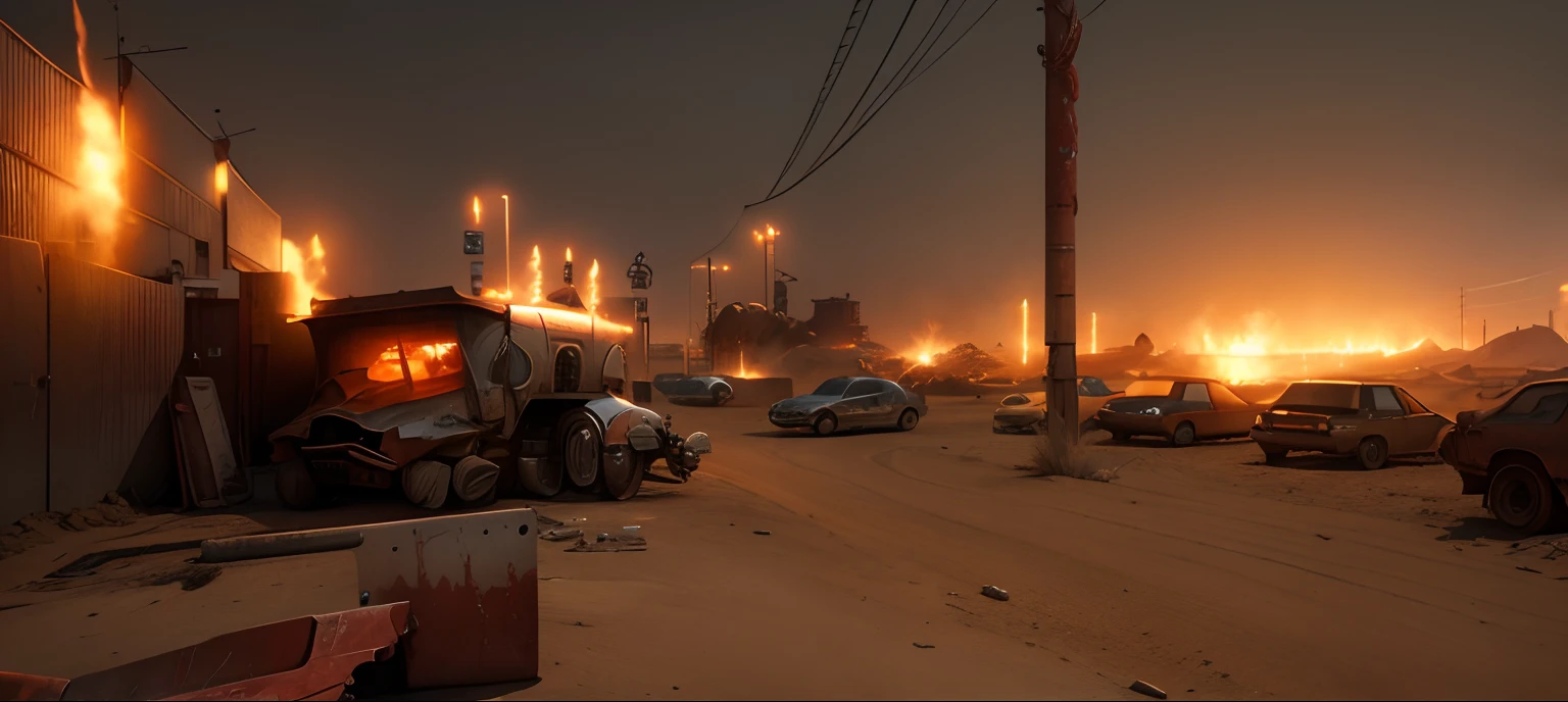 Mad Max style, rust, dirt, high quality and resolution, incredible realism, flames and blood spaces everywhere."  
 INFO --auto --s2