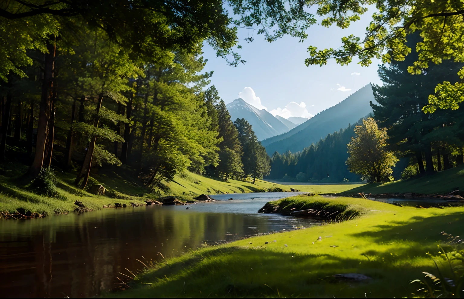 Beautiful realistic nature landscape