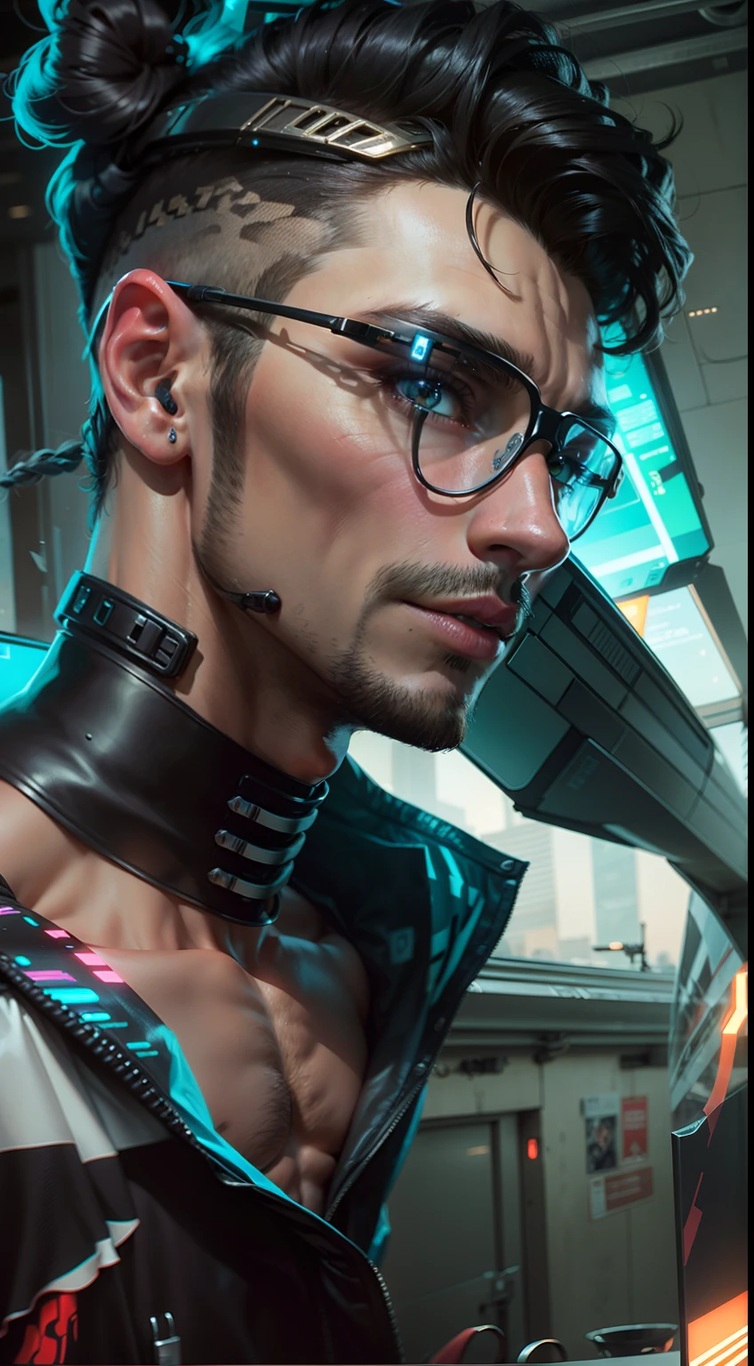 Change background cyberpunk handsome  boy, realistic face, 8k, ultra realistic,