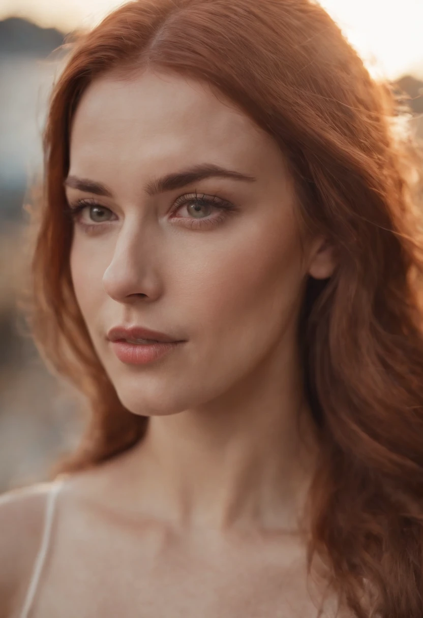 mulher magra ruiva pelada